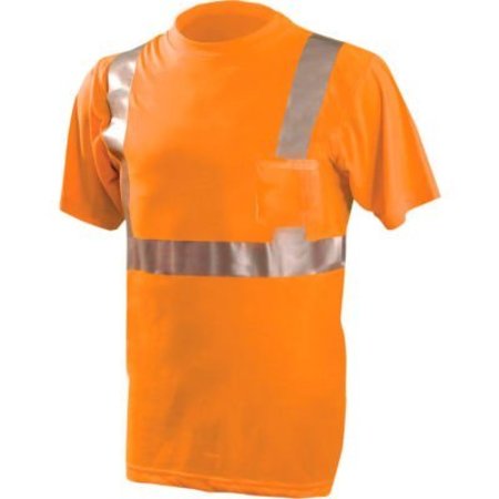 OCCUNOMIX OccuNomix Classic Standard Wicking T-Shirt W/ Pocket, Class 2, ANSI, Hi-Vis Orange, L, LUX-SSETP2-OL LUX-SSETP2-OL